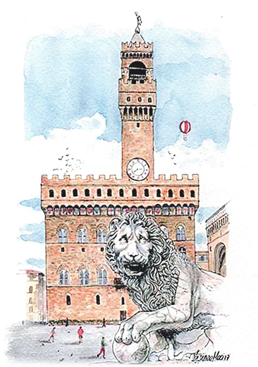 Cartolina illustrata di Firenze